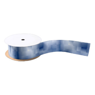 Dreamy Blue Tones in a Square Pattern Satin Ribbon