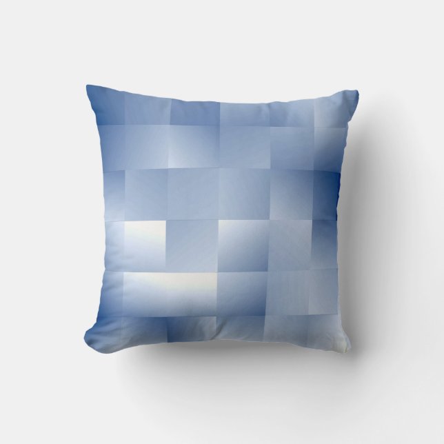 Dreamy Blue Tones in a Square Pattern Throw Pillow (Front)
