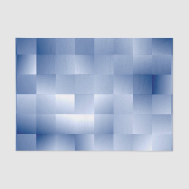 Dreamy Blue Tones in a Square Pattern Tissue Paper (Front)