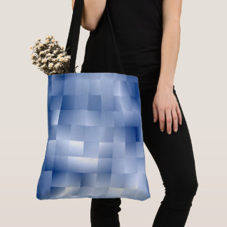 Dreamy Blue Tones in a Square Pattern Tote Bag