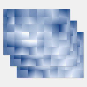 Dreamy Blue Tones in a Square Pattern Wrapping Paper Sheets