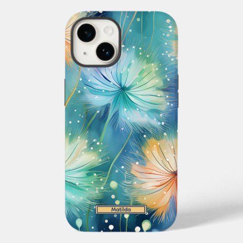 Dreamy Blue Yellow Dandelions iPhone  iPad case