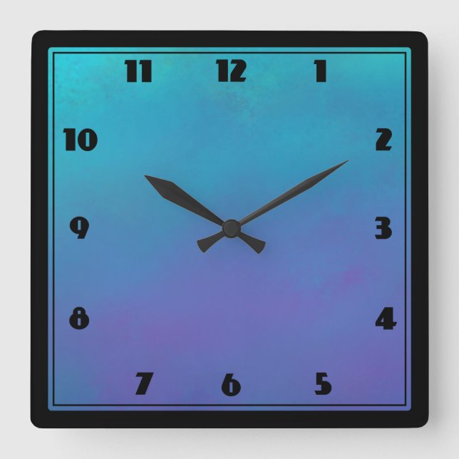 Dreamy Blues Abstract Design Square Wall Clock (Front)