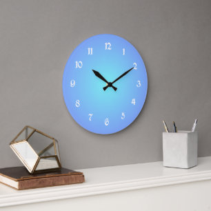 Dreamy Blues Aqua Blue Hues Easy Read Large Clock