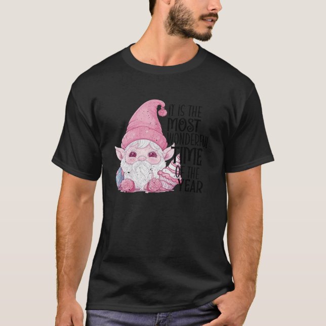 Dreamy Blush Christmas Snowman T-Shirt (Front)