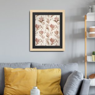  Dreamy Blush Floral Wallpaper Framed Art