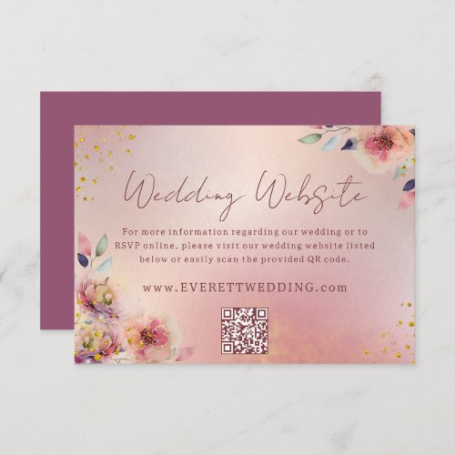 Dreamy Blush Floral Wedding Details Website Card