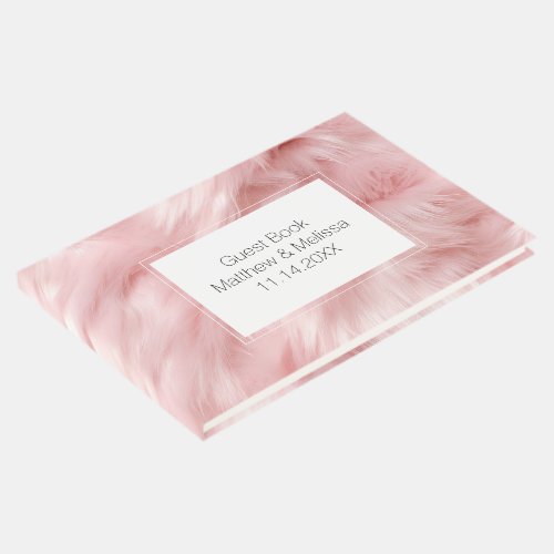 Dreamy Blush Pink Animal Fur Wedding Guest Book