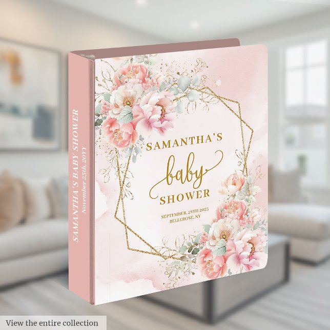 Dreamy blush pink pastel baby shower memory album 3 ring binder (Dreamy blush pink pastel baby shower memory album 3 ring binder )