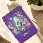 Dreamy Boho Crystals Dreamcatcher iPad Mini Cover<br><div class="desc">This dreamy boho iPad cover features a large tear-shaped crystal with a beautiful blend of aquamarine and turquoise colors. Delicate foliage, hanging crystals and a dream catcher safeguard your iPad with a touch of magic. Personalized with your name, this enchanting cover lets you carry a touch of nature with you...</div>