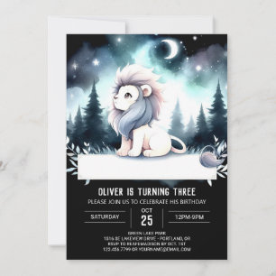 Dreamy Boho Lion Birthday Invitation