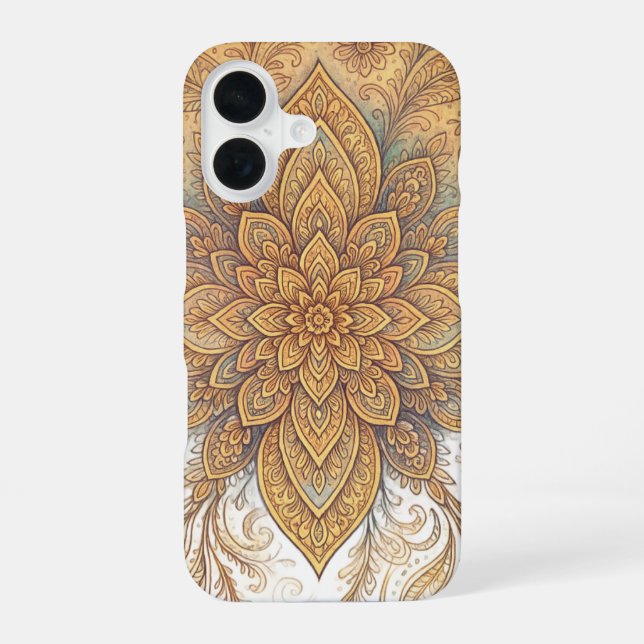 Dreamy Boho Mandala - Intricate Pattern Design iPhone Case (Back)