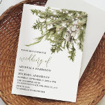 Dreamy Boho Watercolor Winter Wedding Invitation<br><div class="desc">Dreamy boho watercolor design,  featuring an arrangement of green and white winter foliage,  string lights and a modern wedding invitation template. The ont styles and text colors can be changed by clicking on the customize further link after personalizing.</div>