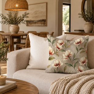 Dreamy Boho Wildflower Garden Throw Pillow Decor