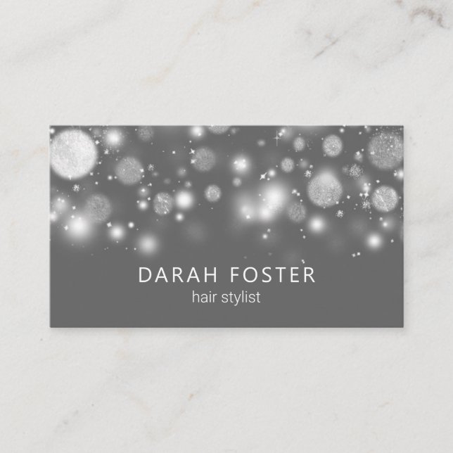 Dreamy Bokeh Hair Stylist Business Card (Front)