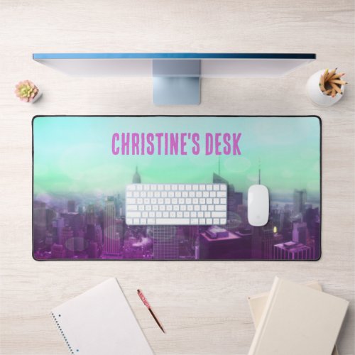 Dreamy Bokeh NYC Manhattan Skyline Desk Mat