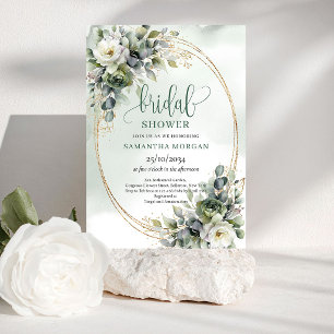 Dreamy Botanical Boho Gold Bridal Shower Invitatio Invitation