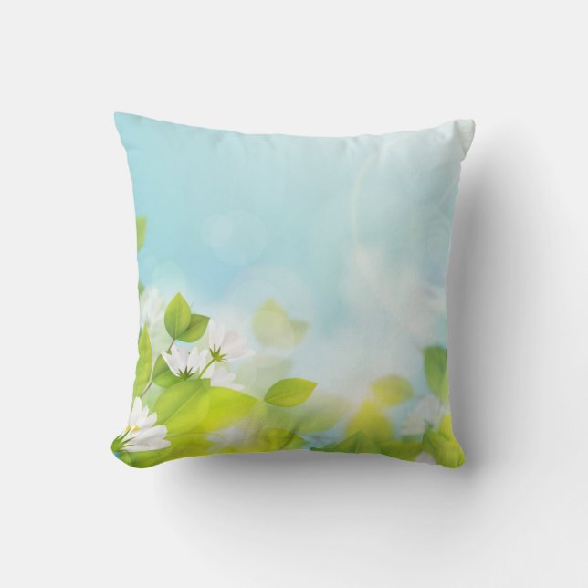 Dreamy Botanical Greenery Art Throw Pillow (Front)