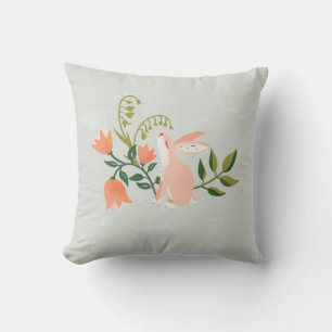 "Dreamy Bunny" Cute, Colorful & Fun Rabbit Art Throw Pillow