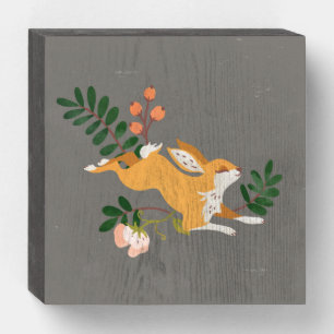"Dreamy Bunny" Cute Rabbit Art For Children Wooden Box Sign
