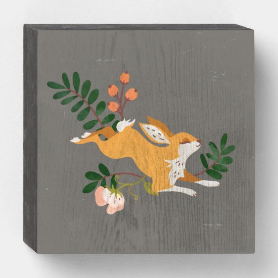 "Dreamy Bunny" Cute Rabbit Art For Children Wooden Box Sign