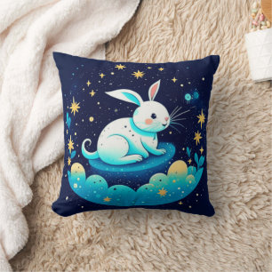 Dreamy Bunny Throw Pillow