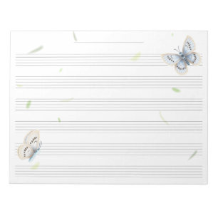 Dreamy Butterflies Music Manuscript Paper Musician Notepad