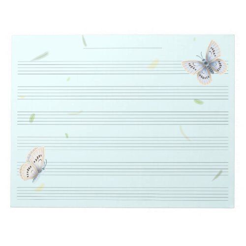 Dreamy Butterflies Music Manuscript Paper Musician Notepad