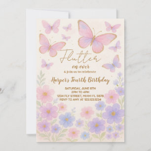 Dreamy Butterfly Birthday Invitation