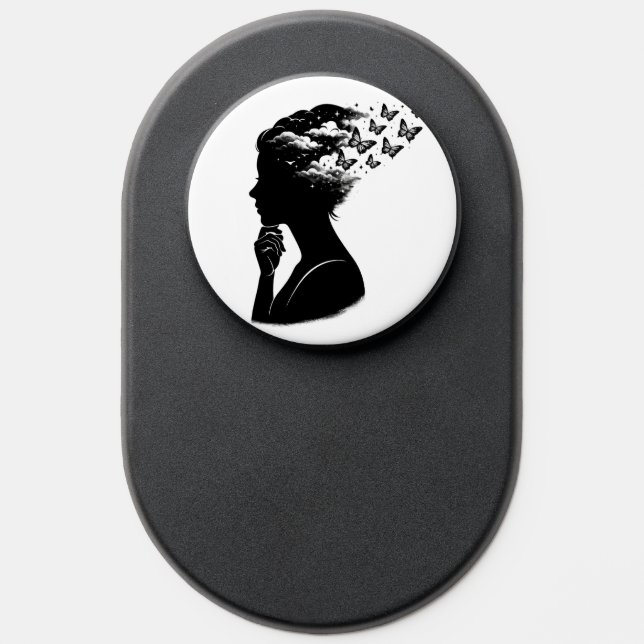 Dreamy Butterfly Cloud Silhouette Phone Case PopSocket (Popsocket)