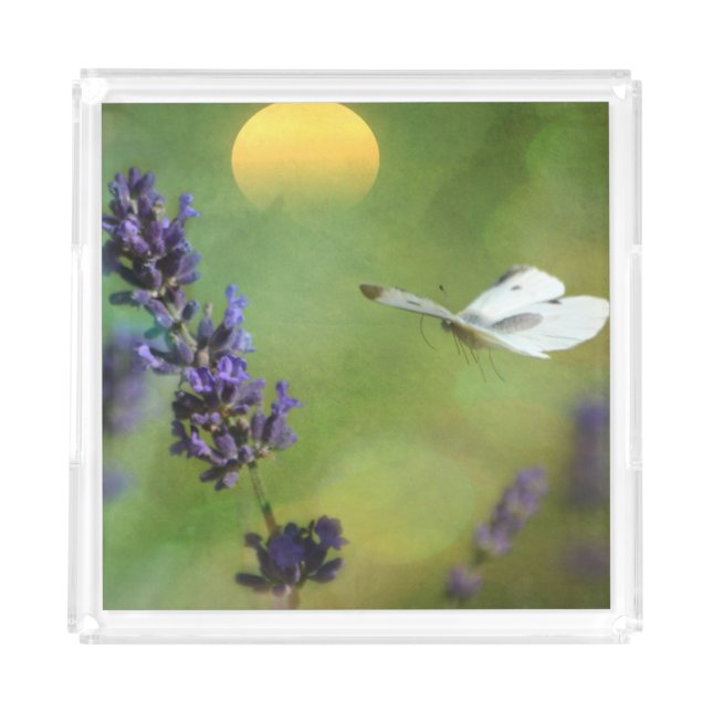 Dreamy Butterfly Garden Trivet Acrylic Tray (Front)