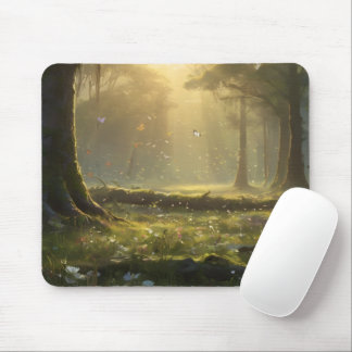 Dreamy Butterfly Meadow Desk Mat | Fantasy Nature Mouse Pad