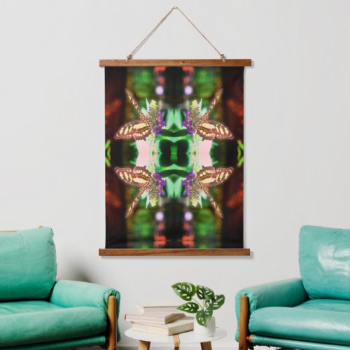 Dreamy Butterfly On Flower Nature Abstract Hanging Tapestry