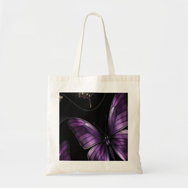 Dreamy Butterfly Pattern Tote Bag (Front)