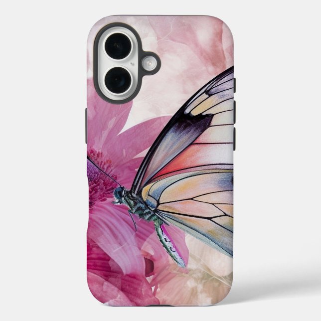 Dreamy Butterfly with Pink Flowers  Case-Mate iPhone Case (Back)