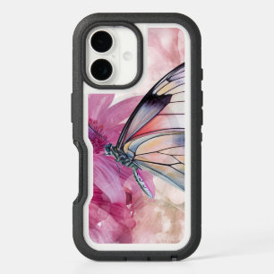 Dreamy Butterfly with Pink Flowers iPhone 16 Case