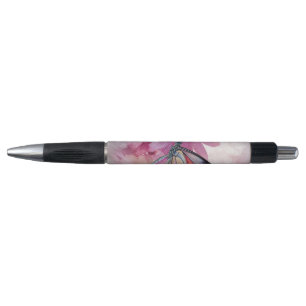 Dreamy Butterfly with Pink Flowers Pen