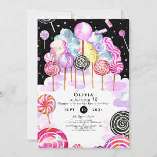 Dreamy Candyland Birthday Invitation