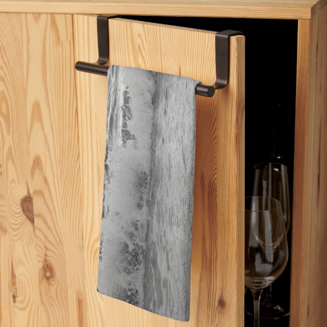 Dreamy Capri Ocean Sunset View 1 - BW Kitchen Towel (Thirds Fold)