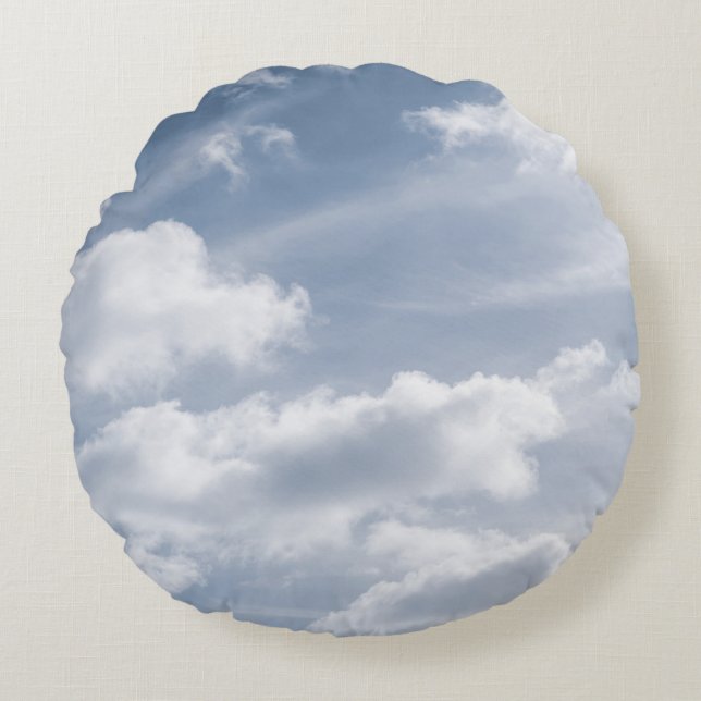 Dreamy Caribbean Clouds 12 Round Pillow (Front)