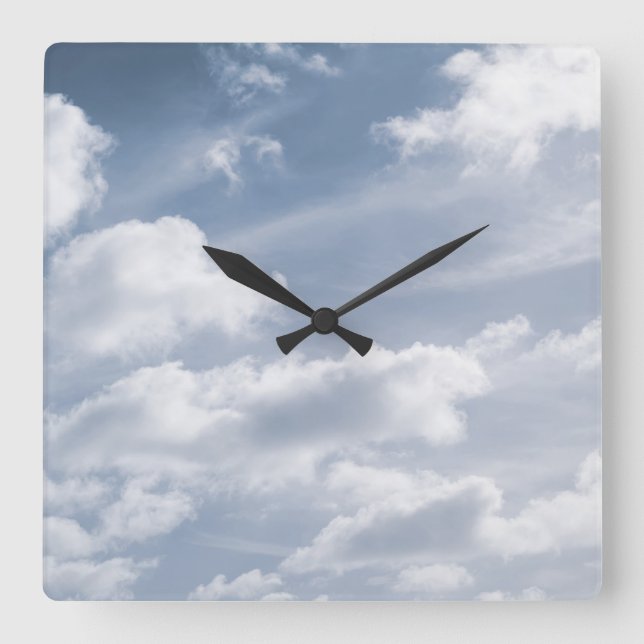 Dreamy Caribbean Clouds 12 Square Wall Clock (Front)