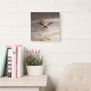 Dreamy Caribbean Clouds 5 Square Wall Clock