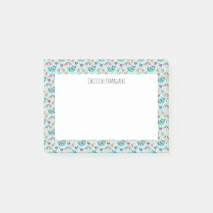 Dreamy Cat Floating in the Sky Watercolor Pattern Post-it Notes