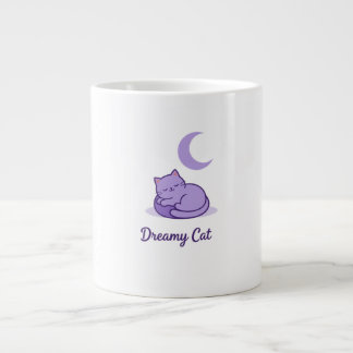 Dreamy Cat Moon Coffee Mug | Cute Purple Cat Gift