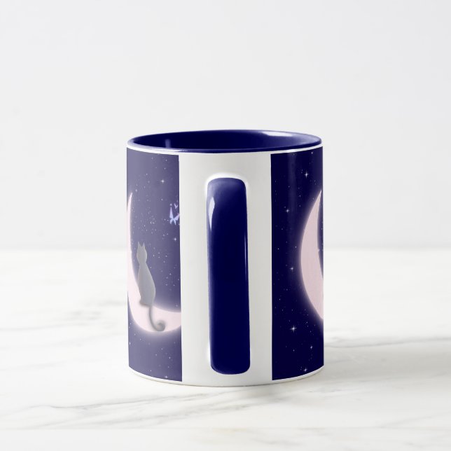 Dreamy Celestial Cat Design Mug (Handle)
