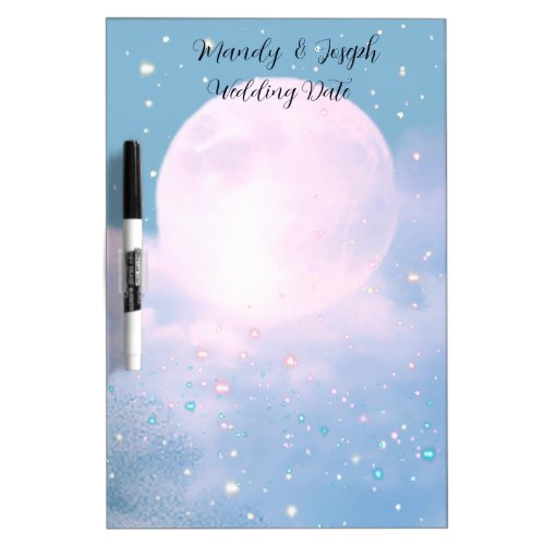 Dreamy celestial wedding bathed in moonlight dry erase board