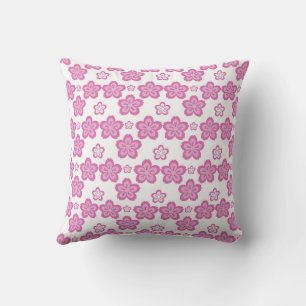 Dreamy Cherry Blossom Pink Flower Aesthetic Throw Pillow