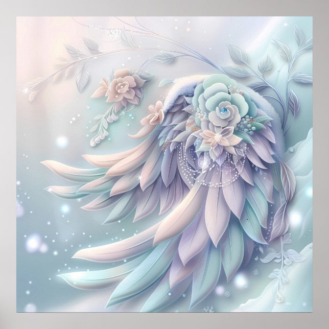 Dreamy Christmas Angel Wings Poster (Front)