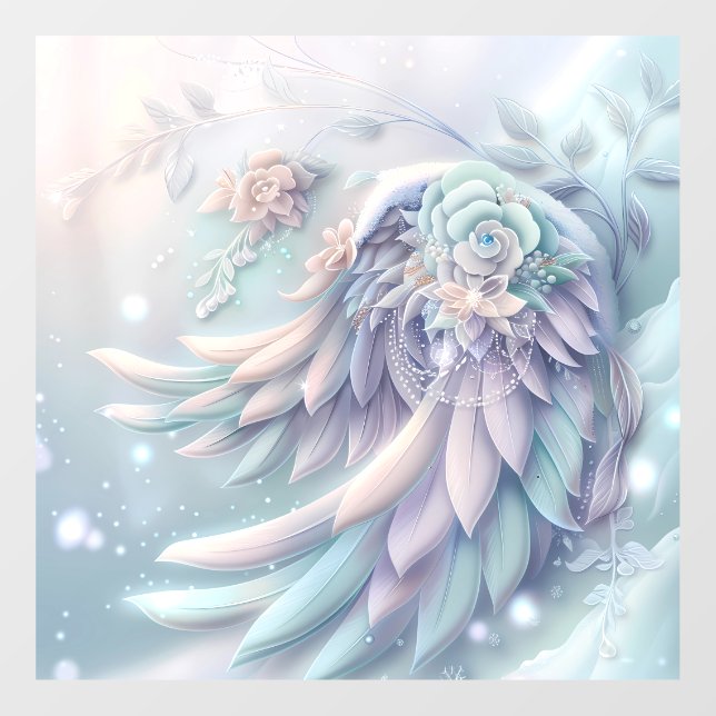 Dreamy Christmas Angel Wings Window Cling (Sheet)