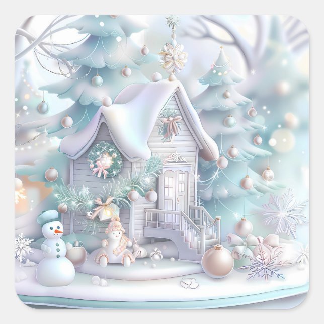 Dreamy Christmas Gingerbread House Sticker (Front)